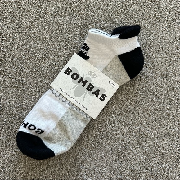 Bombas Men’s XL Marls Ankle Socks White Gray Black NWT - Picture 1 of 4